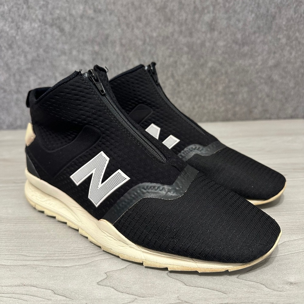 New Balance 247 Mid Mens 10.5 Black Zip Up Lifestyle‎ Sneakers Shoes Comfort